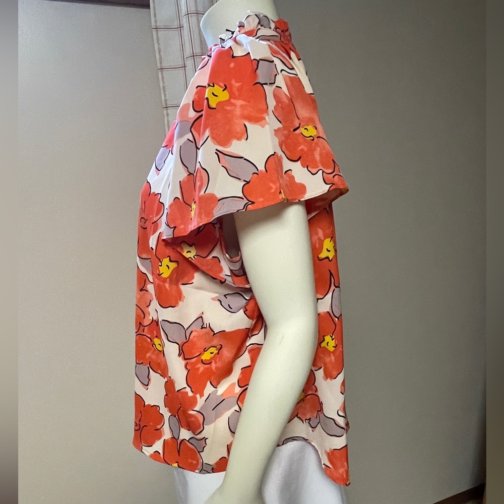 THML Coral Floral Puff-Sleeve Blouse - Picture 2 of 11